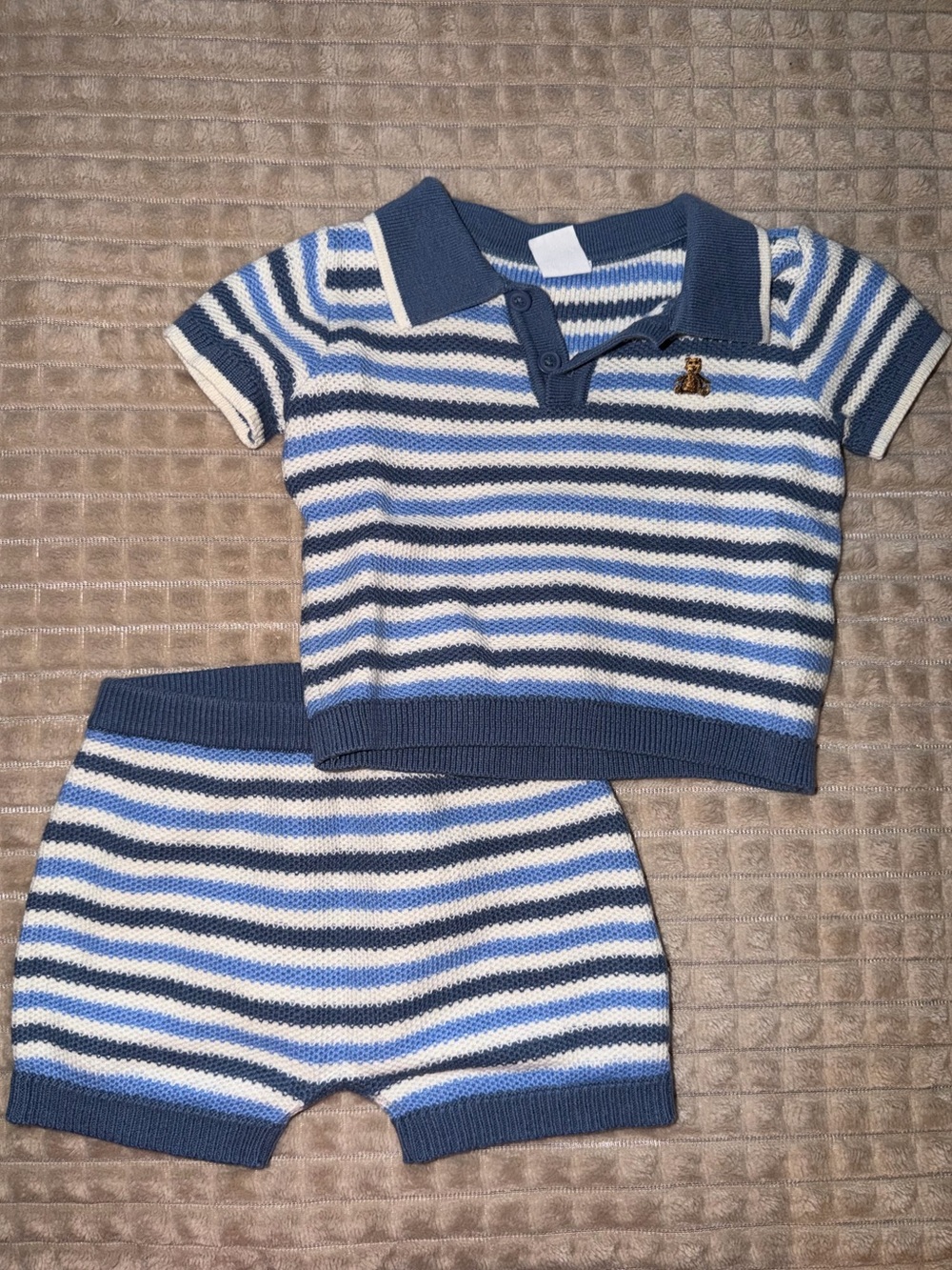 Striped Knit GAP Set - Blue & White - Kids
